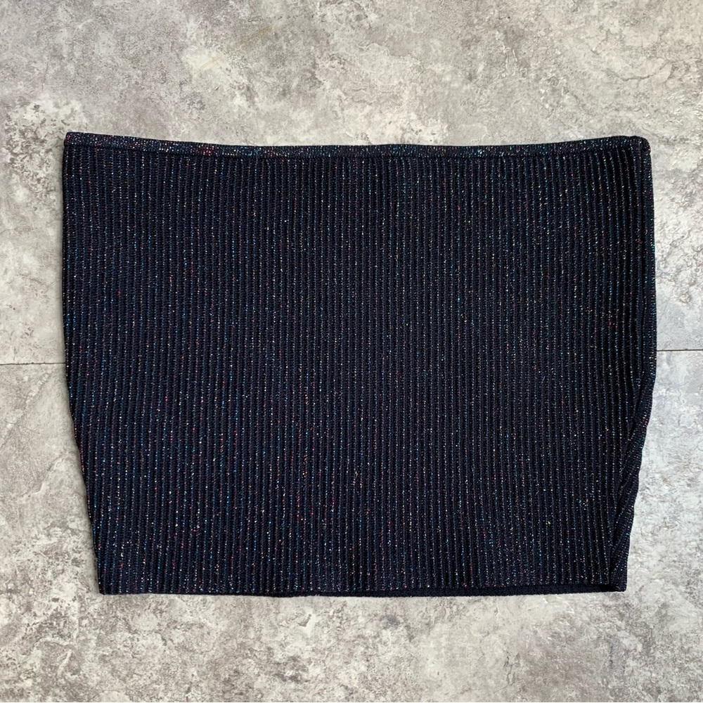 Kendall & Kyie Black Sparkle Knit Tube Skirt